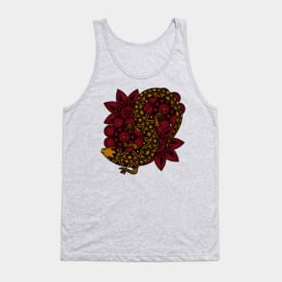 Zentangle Salamander and Flowers Mandala Tank Top